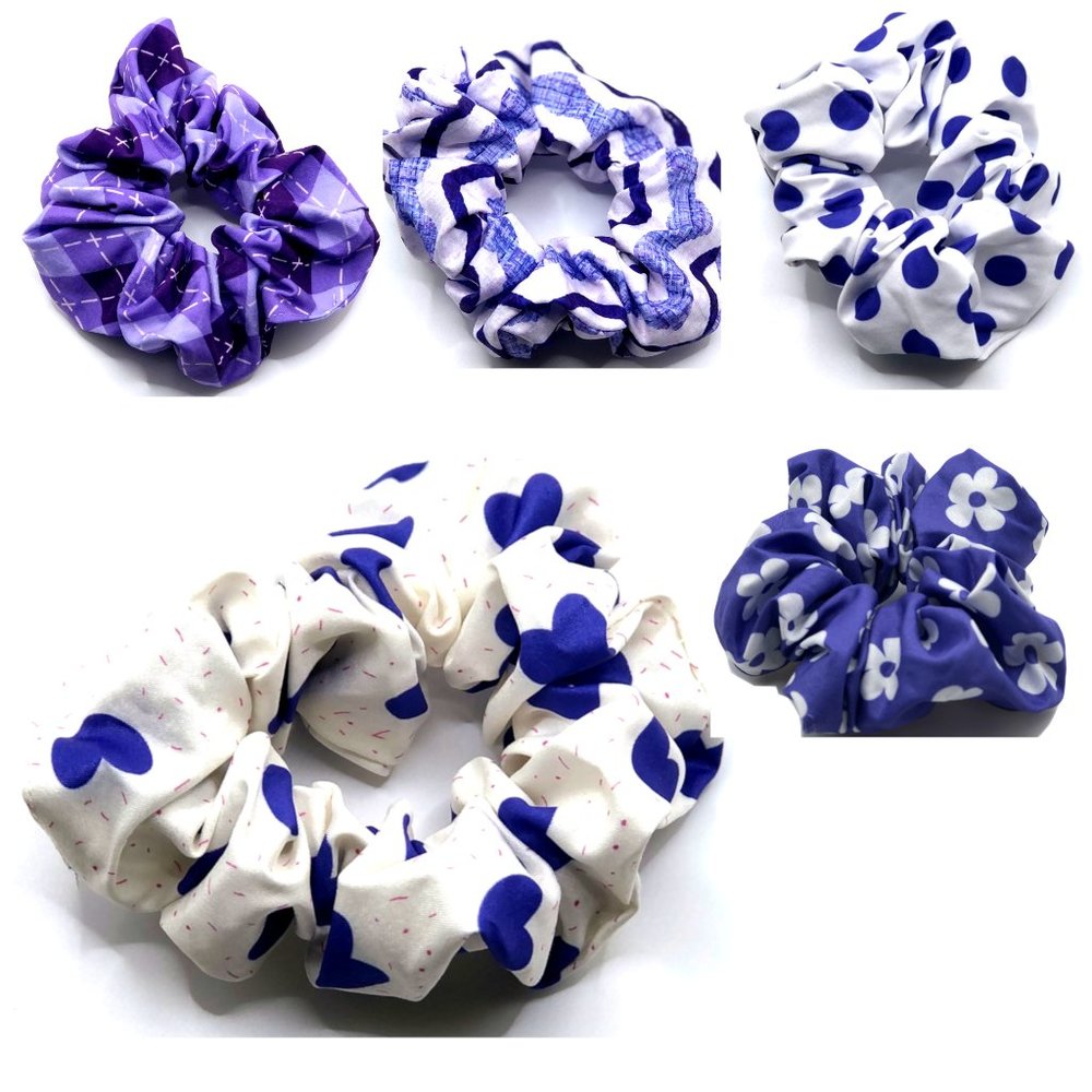Purple 5 Pcs Hair Scrunchies Women Elastic Hair Tie  Purple Hair Rope